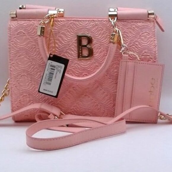 bebe Handbags - NWT Beautiful Pink Quilted Satchel Bag with Card Holder